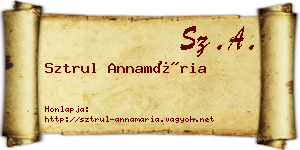 Sztrul Annamária névjegykártya